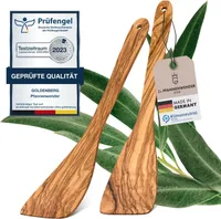 GOLDENBERG® Premium Pfannenwender Olive 2er Set - feinstes italienisches Olivenholz -  GERMANY - 100% Klimaneutral - Bratenwender - Kochbesteck