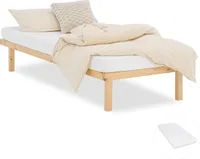 Homestyle4u Bett 90x200 cm mit Matratze Jugendbett Bettgestell Holzbett Gästebett