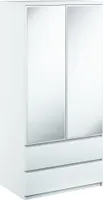 Kleiderschrank Garderobe Mehrzweckschrank Mit Spiegel Weiss