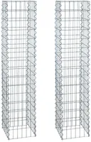 Gabionen-Säule 150cm Höhe 2er 4-Eck  30x30 cm Steinkorb Säulen Gabione