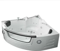 Luxus LED Whirlpool Badewanne SET 151x151 cm+Hydrojets Eckwhirlpool+Heizung+Ozon