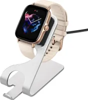 kwmobile USB Ladegerät kompatibel mit Huami T-Rex 2 / T-Rex Ultra / GTR 4 / GTS 4 / GTR 3 / GTS 3 - USB Kabel Charger Stand - Smart Watch Ladestation