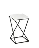 HowHomely Modern Pflanzenständer, Blumenhocker aus Metall Weiß 40 cm Höhe - Blumenständer für das Haus
