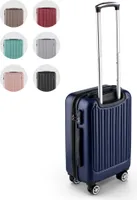 Easy Move ABS Hartschalenkoffer - Trolley Koffer mit 360° Rädern, Zahlen-Schloss - Reisekoffer, Hartschalenkoffer, Luggage (Dark Blue, 54cm)