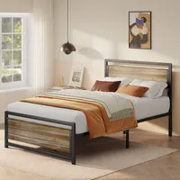 Bealife BF35 Einzelbett ,120x210x160 cm Metallbett, Jugendbett mit Lattenrost, Einzelbett, Tagesbett, Gästebett, Grau