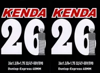 2x Kenda Schlauch Fahrradschlauch 26 Zoll DV Dunlopventil  x 1,3/8+1,75
