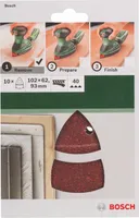 Bosch Schleifblatt 10 Stück,102 x 62/93 mm, Körnung 40 für Multischleifer
