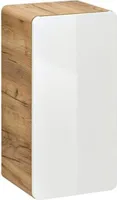 Niedriger Badezimmerschrank mit 1 Tür Panay, Weiß - Goldene Eiche Craft, 35 cm x 68 cm