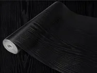 Klebefolie nach Maß von DecoMeister – Selbstklebende Möbelfolie – Küchenfolie in Holzoptik – Steinoptik – Uni Farbe – Designfolie – 45x25 cm Schwarzes Holz Matt