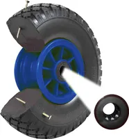 Sackkarrenrad Vollgummi 260 x 85 mm 3.00-4 75mm Nabenlänge PolyurethanErsatzrad Bollerwagenrad blau