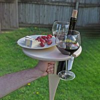 Garten A Weinglasregal aus Holz Tragbarer Garten Wein Tisch im Freien Klappbarer Picknicktisch Reisen zusammenklappbarer Flaschenhalter für den Außenbereich 