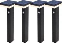 4er Set Solar Wegeleuchte ANBO Pollerlampe mit Bewegungsmelder & Dämmerungssensor