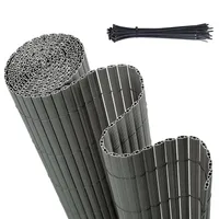 Sekey PVC Sichtschutzmatte 90x500 cm Doppelte Verstärkung Innen, Balkon Sichtschutz Garten, Grau