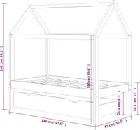 vidaXL Kinderbett mit Schublade Massivholz Kiefer 70x140 cm