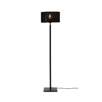GOOD&MOJO - Stehleuchte Iguazu - Bambus/Jute Schwarz - Ø30x126cm für Wohnzimmer, Schlafzimmer