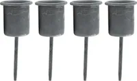 Novaliv 4x Stabkerzenhalter grau I Kerzenpick 7,1 x Ø 2,8 cm Kerzenstecker für Adventskranzdekoration I Kerzenspieß Kerzenleuchter I Dekoration Weihnachten