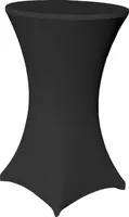 Stehtischhusse Stretch für Bistrotisch mit 4 Fußlaschen elastisch Ø 60-65x110-120 cm Schwarz