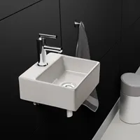 NEG Hänge-Waschbecken 34x29,5x12 cm Uno44H (extra klein/eckig) Hahnloch zentral