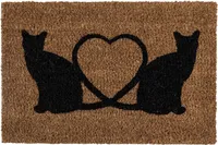 Fußmatte Kokos Motiv 40 x 60 cm Fußabtreter Naturfaser Katze