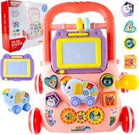Malplay Laufernwagen Lerntaffel Interactive Zeichentisch Kinderwagen Rosa ab 12 Monaten Geschenk