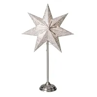 Best Season Standleuchte Stern "Antique Mini" Material: Metall / Papier, Farbe weiß ,Höhe ca. 55 cm, 234-63