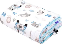 Blue Safari & Blue Minky JUKKI Kinderdecke PLÜSCH Kuscheldecke 100x140cm