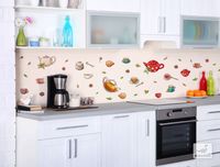 dekodino® Wandtattoo Tee Set in tollen Farben Wandsticker Dekoration Küche
