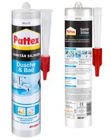 Pattex PKSDW Dusche&Bad Silikon Spender einfache Anwendung ohne Kartusche Weiß 