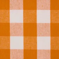 HOMESCAPES Velká kostkovaná bavlněná látka oranžovo-bílá - na metr, šířka 150 cm