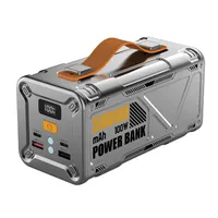 100W Outdoor Power bank mit einer Megakapazität von 50000mAh,vier schnelle Ausgangsports ,LED-Beleuchtung/SOS-Funktion,Silber