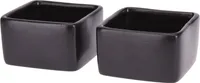 Schwarze Servierschüssel, quadratisch, 2er-Set
