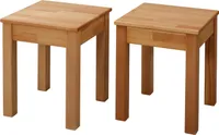 2x Hocker Tomas aus Massivholz in Buche 35x35x45 cm
