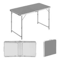 WOLTU Campingtisch Klapptisch höhenverstellbar Aluminium MDF Grau
