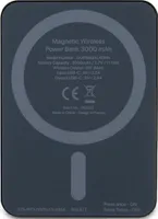Guess Magsafe 4G Strassed Metal Logo Induktions-Powerbank 5W 3000Mah - Schwarz