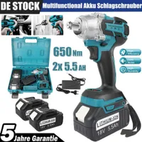 650Nm 18VAkku Schlagschrauber mit 2X 5,5Ah Akku mit Ladegerät+Koffer Für Makita