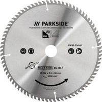 Parkside® Kreissägeblatt PKSB 254 A1 | Sägeblatt für Kreissäge | geeignet für handelsübliche Kreissägen | Aufnahme 30, 20 oder 16mm | geeignet für Material: Holz