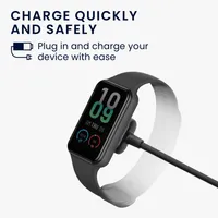 kwmobile USB Kabel Charger kompatibel mit Amazfit Band 7 Ladekabel - Smart Watch Ersatzkabel - Fitnesstracker Aufladekabel in Schwarz