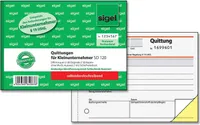 SIGEL SD120 Quittungen für Kleinunternehmer, ohne MwSt.-Ausweis, fortlfd. Nummer, 1./2. Blatt bedruckt, mit Sicherheitsdruck, A6 q, selbstdurchschreibend, 2 x 30