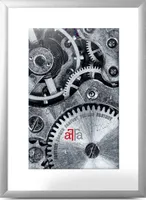 aFFa frames, Alu, Bilderrahmen aus Aluminium, Bild Foto Rahmen, Rechteckig, mit Acrylglasfront, Creme, 70x100 cm
