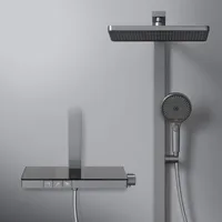 System prysznicowy EMKE z termostatem, panel prysznicowy, luksusowa deszczownica 36x24cm, armatura wannowo-prysznicowa 3 w 1 do nowoczesnej łazienki, KTW, antracyt matowy