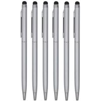 Case2go - Eingabestift - Metall - 6 Stück - Silber