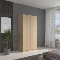 BEAUTYSOFA Modern Kleiderschrank CLASSIC - Garderobenschrank , Schrank mit 2-türig fur Schlafzimmer & Korridor (Sonoma Eiche)