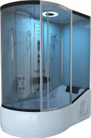 HOME DELUXE - Duschtempel All IN 2in1 - Weiß, 170 x 90 x 220 cm Links - inkl. Regendusche, Fußmassage, Radio und Zubehör I Duschkabine Fertigdusche Badewannenkombination, Duschtempel