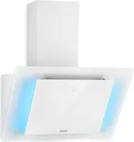 Klarstein Eleonora - Kopffreie Dunstabzugshaube, EEK A++, Abluftleistung: 426 m³/h, Touch Control, RGB-Ambiente-Farbe, 60 dB, Umluft und Abluft, LED Beleuchtung, Fettfilter, 60 cm, weiß