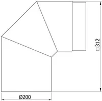 Ofenrohr / Rauchrohr Bogenknie 90° Ø200mm Senotherm schwarz ohne Tür