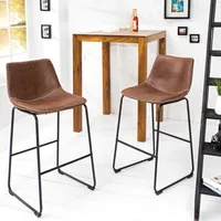 Design Barstuhl DJANGO vintage braun mit Eisengestell Barhocker Hocker Küchenstuhl Küche Tresen Stuhl