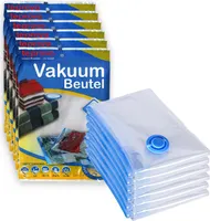 teprovo 6 Stück Vakuumbeutel für Kleidung Bettwäsche Kleiderschrank Reisen Backpacking als Kleidersack zur Handgepäck Aufbewahrung  80x60cm Vacuum Storage Bags Transparent