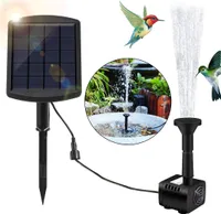 Solarpumpe Teichpumpe, Springbrunnen Pumpe, 1,8 W mit 7 Verschiedenen Düsen, Solar Wasserpumpe Fontäne Pumpe für Gartenteich Springbrunnen, 200 L/h, Höhe 0,6 m, 3M ultralange Kabell