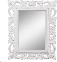 Barock Wandspiegel Spiegel Schminkspiegel Landhaus Holzrahmen Vintage Shabby Chic Natur / Whitewash 40x50cm