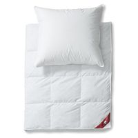 RIBECO Betten-Set extra dick , silberweiße Ente 100% Federn , 155x220 cm , weiß extrawarm